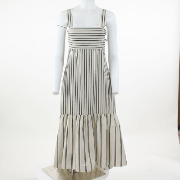 Theory Ventura Tie Back Stripe Cotton Midi Dress - Picture 2 of 6